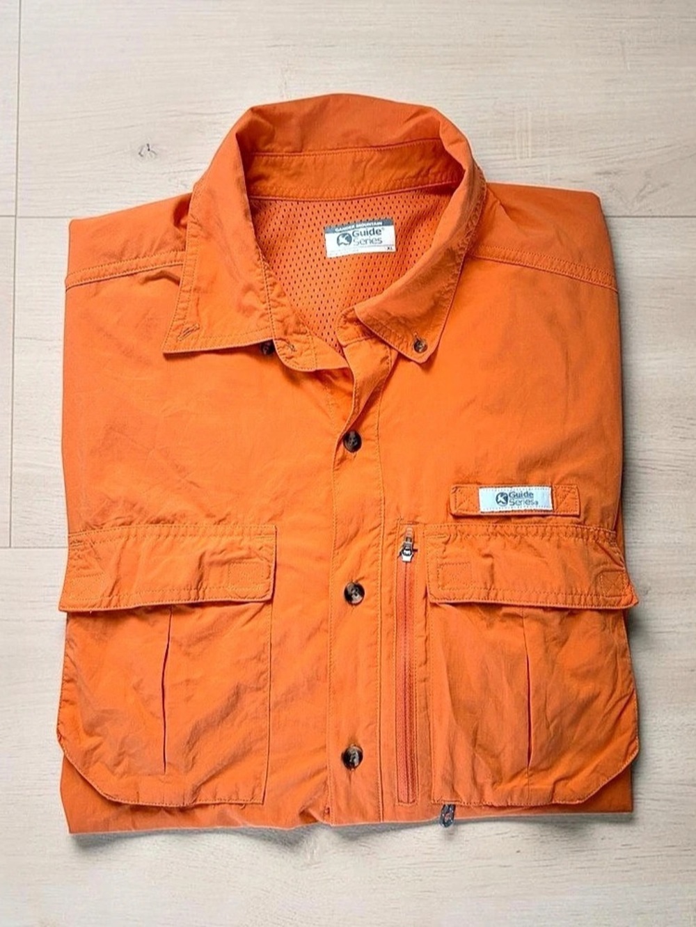 Gander Mountain Fishing Guide Series Orange Utility Shirt Size XL